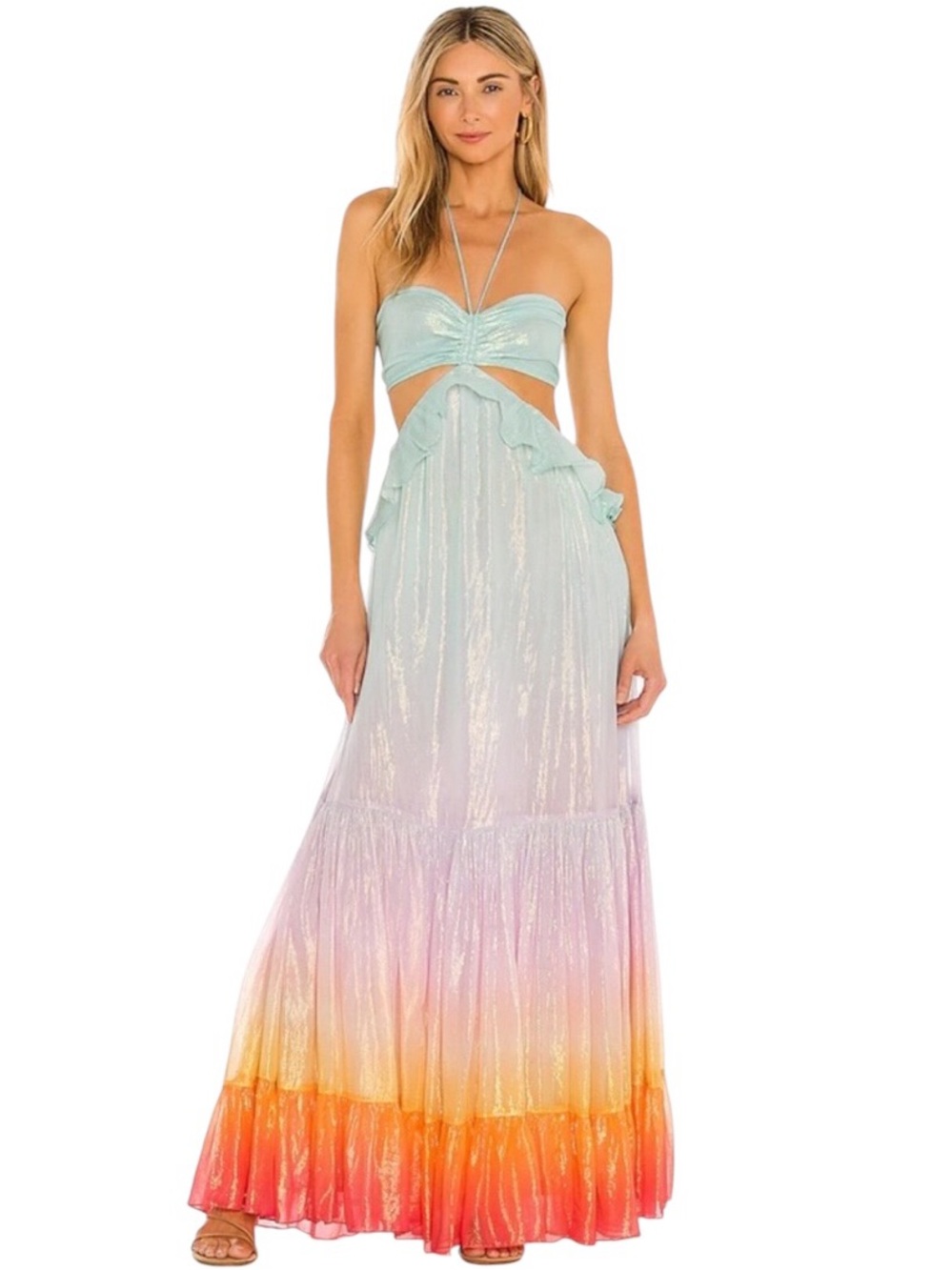 Rococo Sand Leal Cutout Maxi Dress in Multicolor